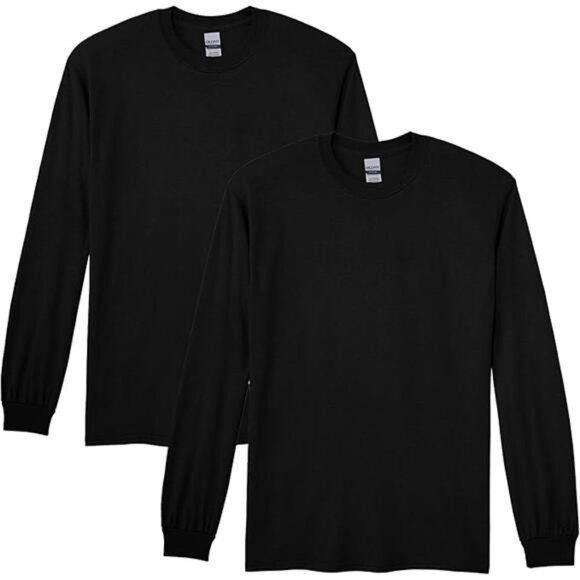 Mens Long Sleeve Moisture Wicking T Shirt 2 Pack Cotton Blend Athletic Fit - Picture 5 of 5